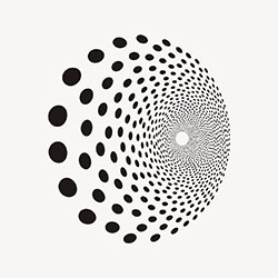 Abstract dots illustration, black and white drawing.