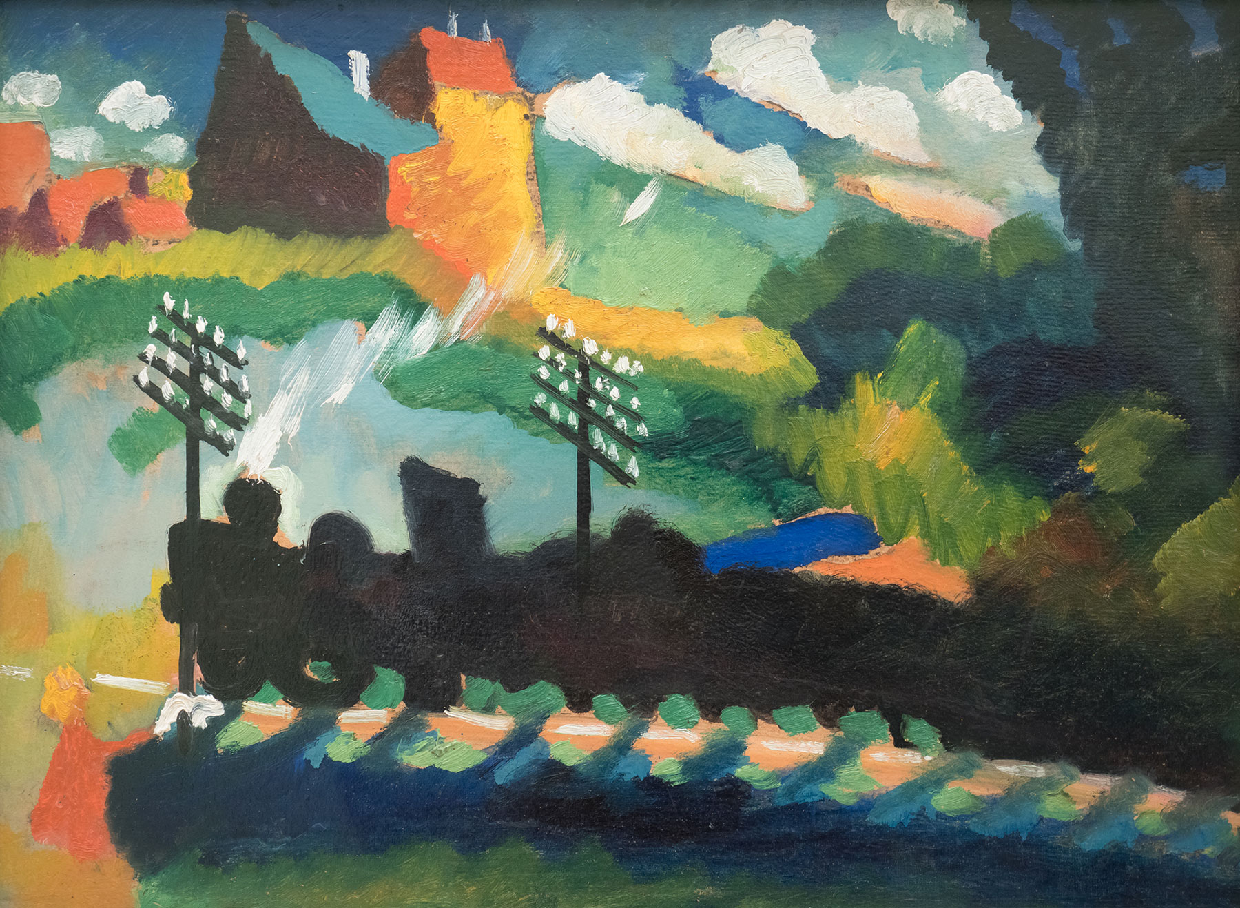 Wassily Kandinsky — Murnau View With Railway And Castle, 1909