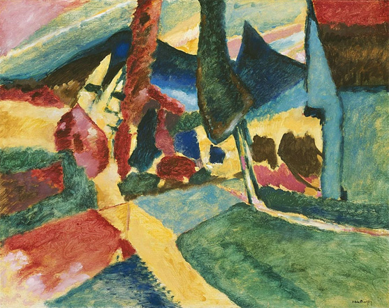 Wassily Kandinsky — Landscape with Two Poplars, 1912