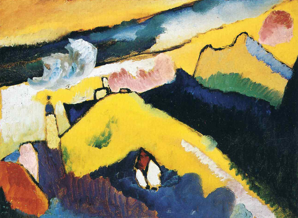 Wassily Kandinsky — Mountain landscape with church, 1910