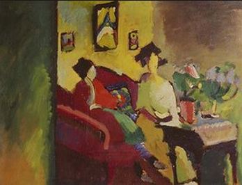 Wassily Kandinsky — Interior. Gabriele Munter and Marianne von Werefkin, 1910