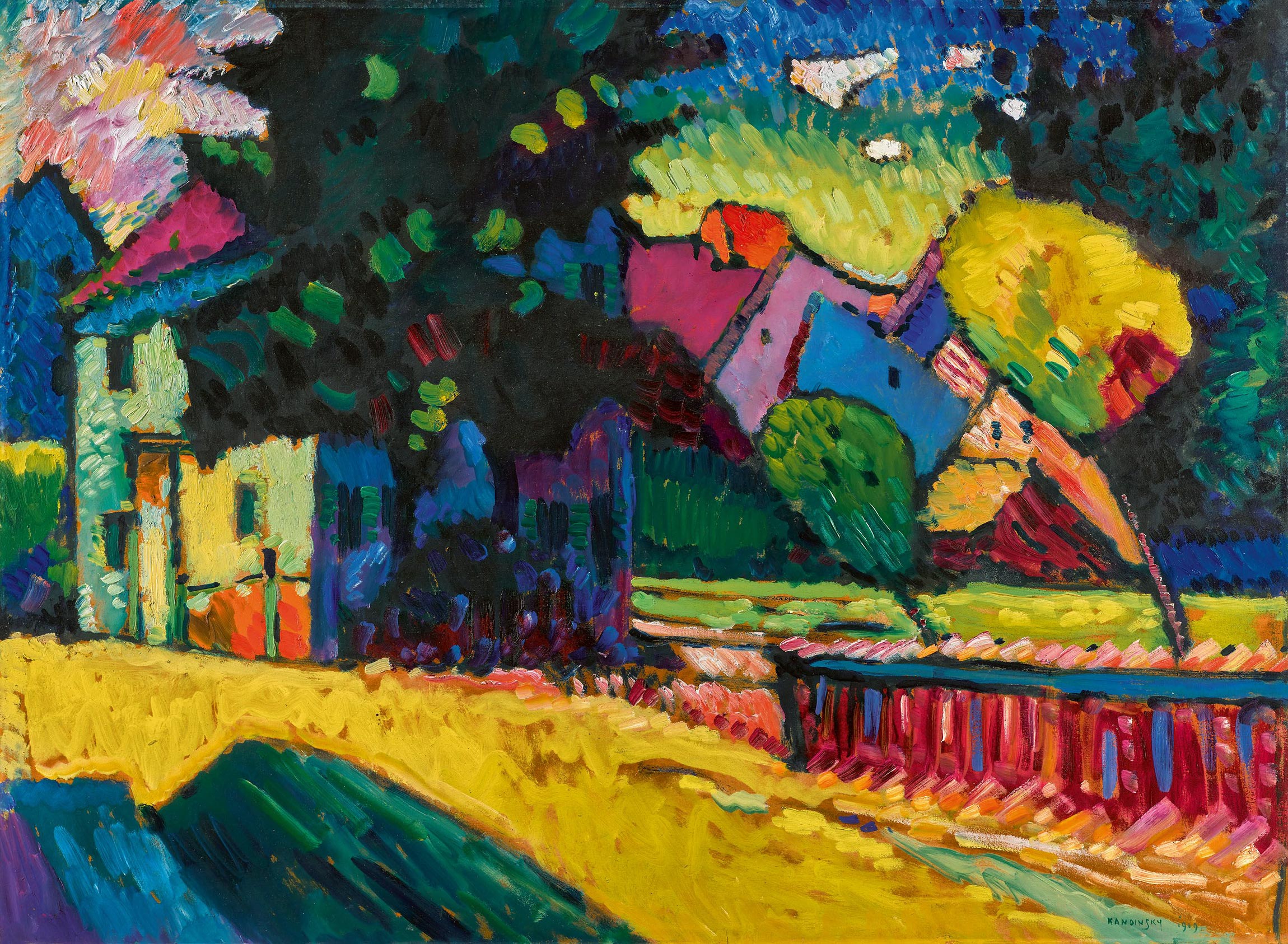 Wassily Kandinsky — Murnau - Landscape with Green House, 1909