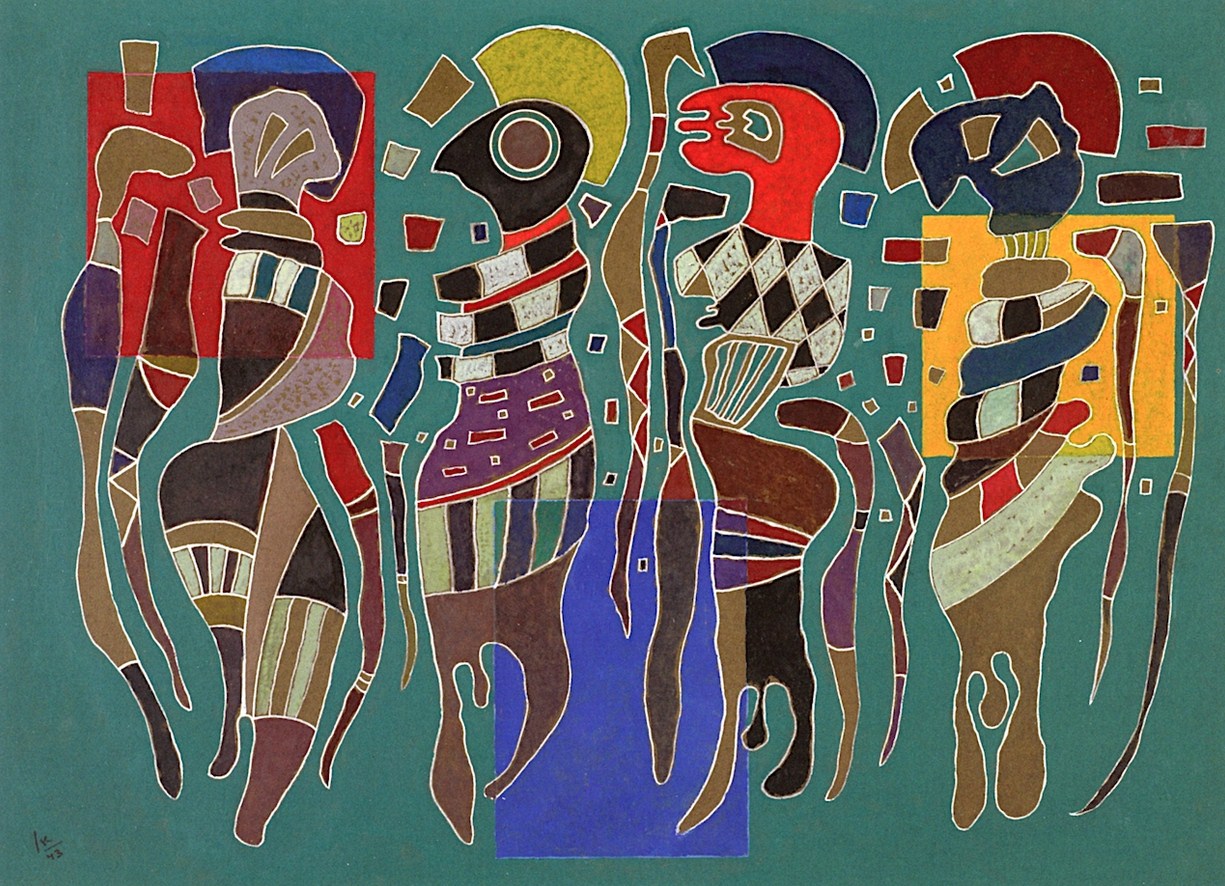 Wassily Kandinsky — Four figures on three squares, 1943