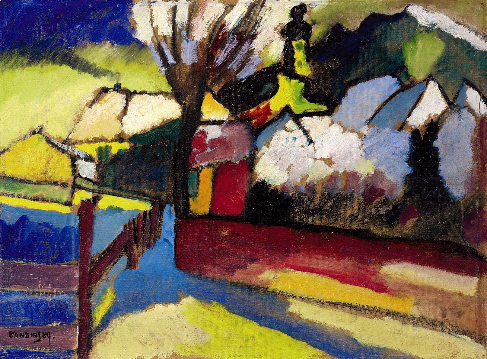 Wassily Kandinsky — Autumn Landscape with Tree, 1910