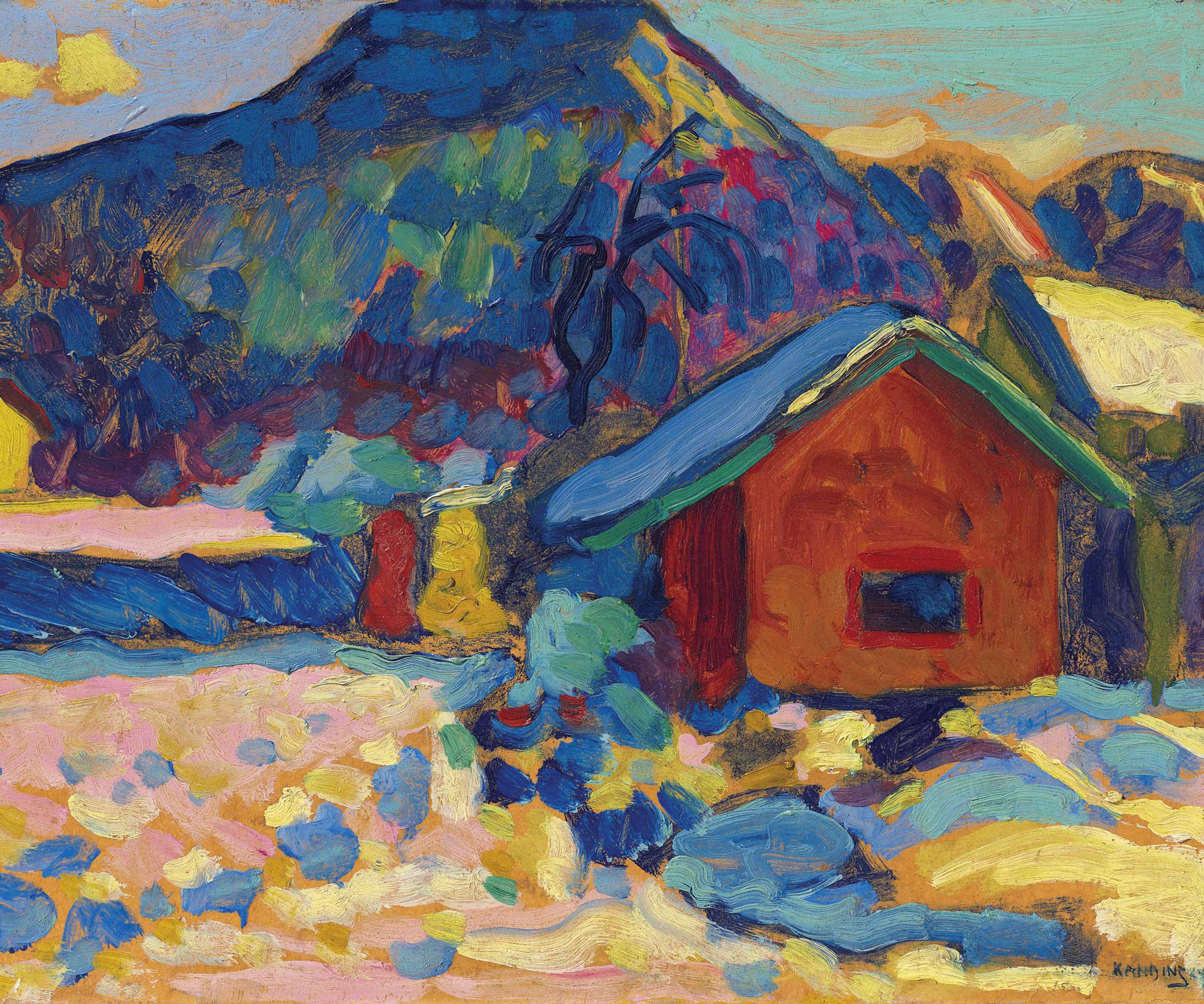 Wassily Kandinsky — Winter Study with Mountain, 1908