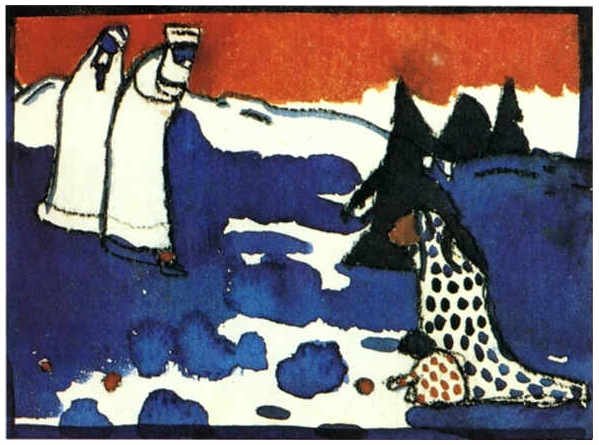 Wassily Kandinsky — Figures and a Child in a Landscape, 1909
